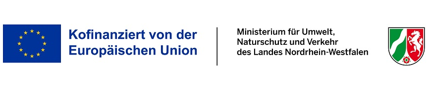 Logos of the EU and the NRW Ministry with the words: "Co-financed by the European Union".