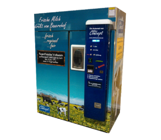 Milchausgabeautomat in Selbstbedienung