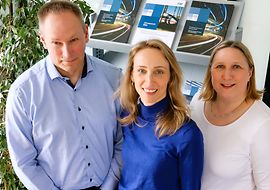 Portrait von Lothar Weinreich, Claudia Baumann und Christina Dubian