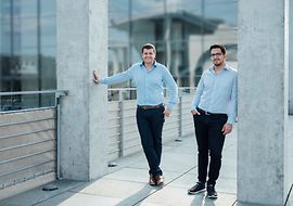 Portrait der Gründer von Brighter AI: Marian Gläser und Patrick Kern