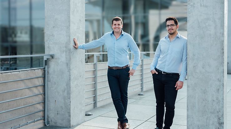 Portrait der Gründer von Brighter AI: Marian Gläser und Patrick Kern