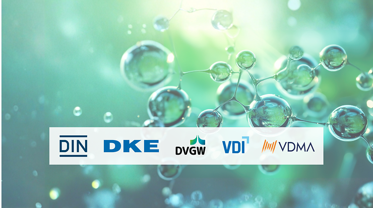 Grafik von innovativen Brennstoffzellen auf Wasserbasis mit Logos der Projektpartner