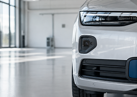 Closeup-Ansicht der Front eines Autos