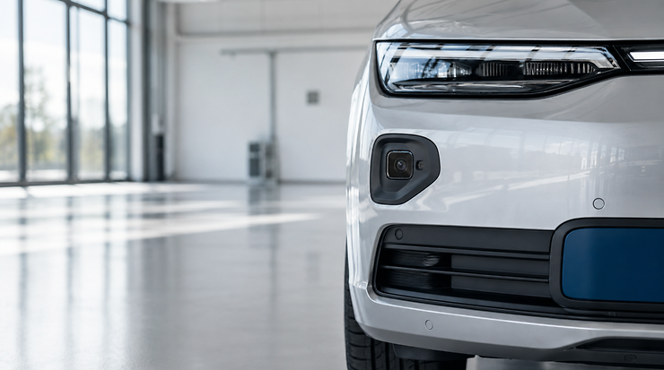 Closeup-Ansicht der Front eines Autos