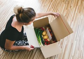 Lieferung von Lebensmittel über den Onlinehandel