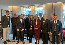 Von links nach rechts: Rainer Leitgeb (Medizinische Universität Wien), Peter MacDonagh (Q4 Public Relations), Stephen Lynam (Q4 Public Relations), Peter Anderson (Danmarks Tekniske Universitet, Projektkoordinator), Ulrike Schröder (DIN e.V.), Anna Puig Centelles (Europäische Kommission), Deirdre Clune (MEP), Gabor Conrad (Ovesco), Seán Kelly (MEP), Arthus Schmidt (Uniklinik Freiburg), Chi-Nghia Ho (Ovesco)