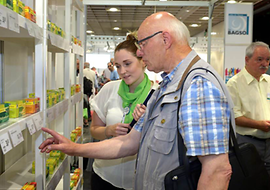 Grundpreisangabe auf Preisschildern im Supermarkt